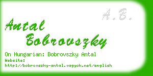 antal bobrovszky business card